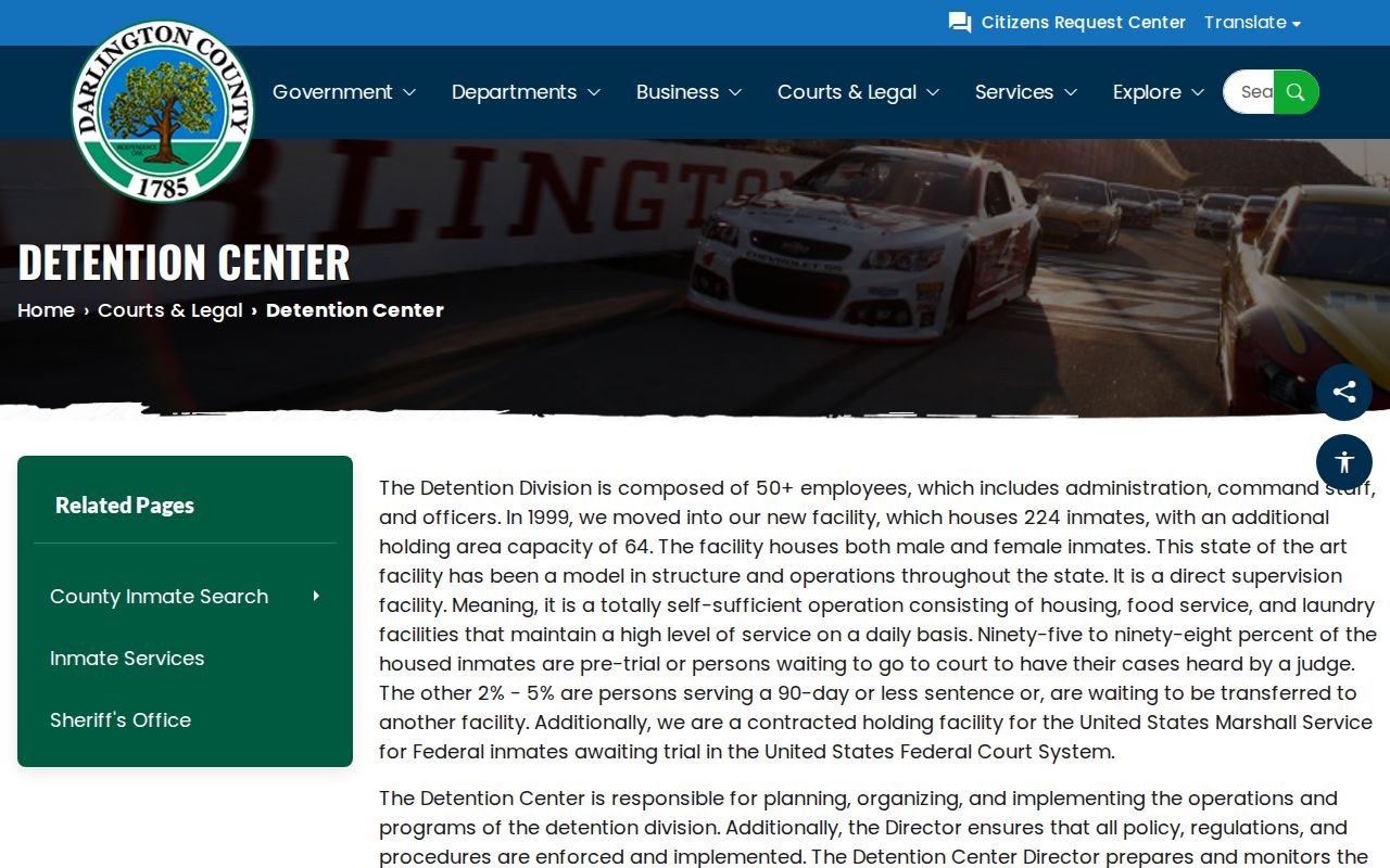 Darlington County detention center booking record source