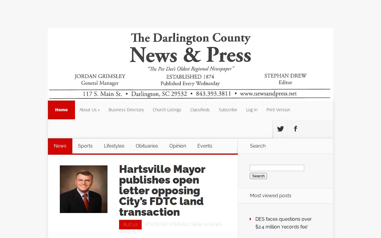 Darlington County Lamar arrest-record news source page